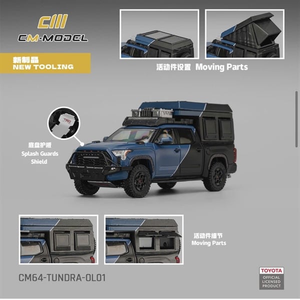  Mô hình xe Toyota Tundra Overland blue tỉ lệ 1:64 CM model CM64-TUNDRA-OL01 