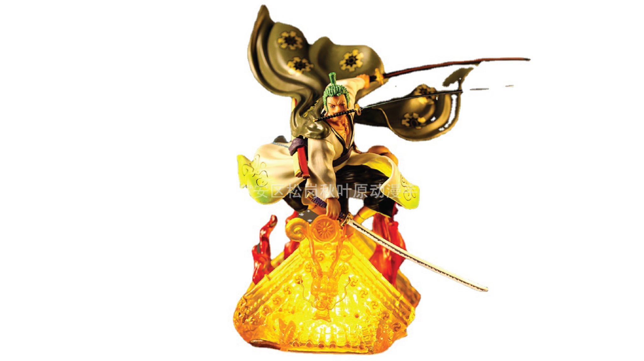  Mô hình nhân vật Onepiece Zoro đại chiến Wano trên mái ngói có đèn 28cm FG133 