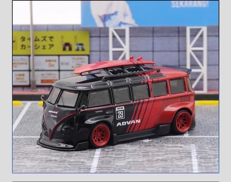  Mô hình xe Volkwagen T1 ADVAN Yokohama Red black tỉ lệ 1:64 IM models OT64063 