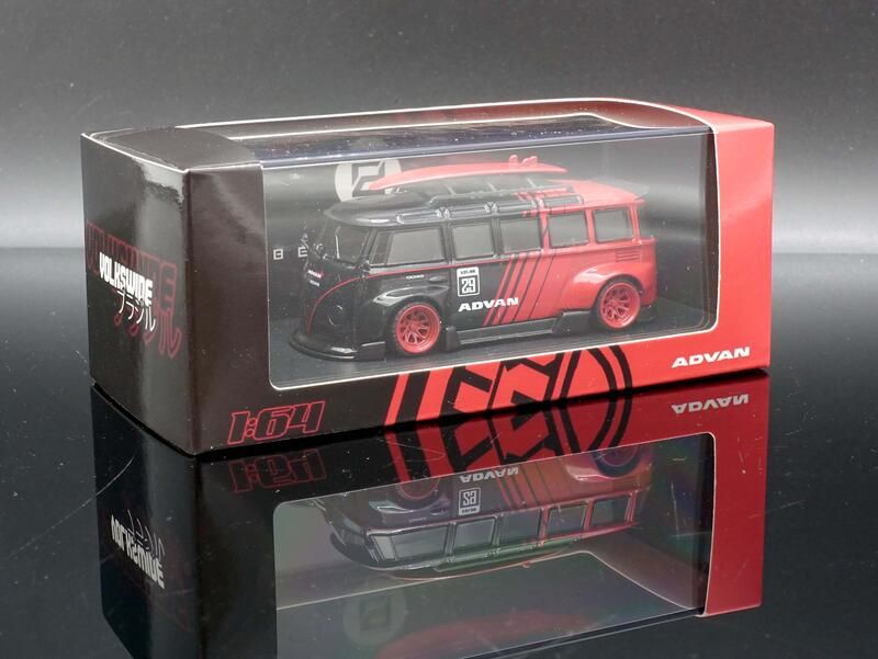  Mô hình xe Volkwagen T1 ADVAN Yokohama Red black tỉ lệ 1:64 IM models OT64063 