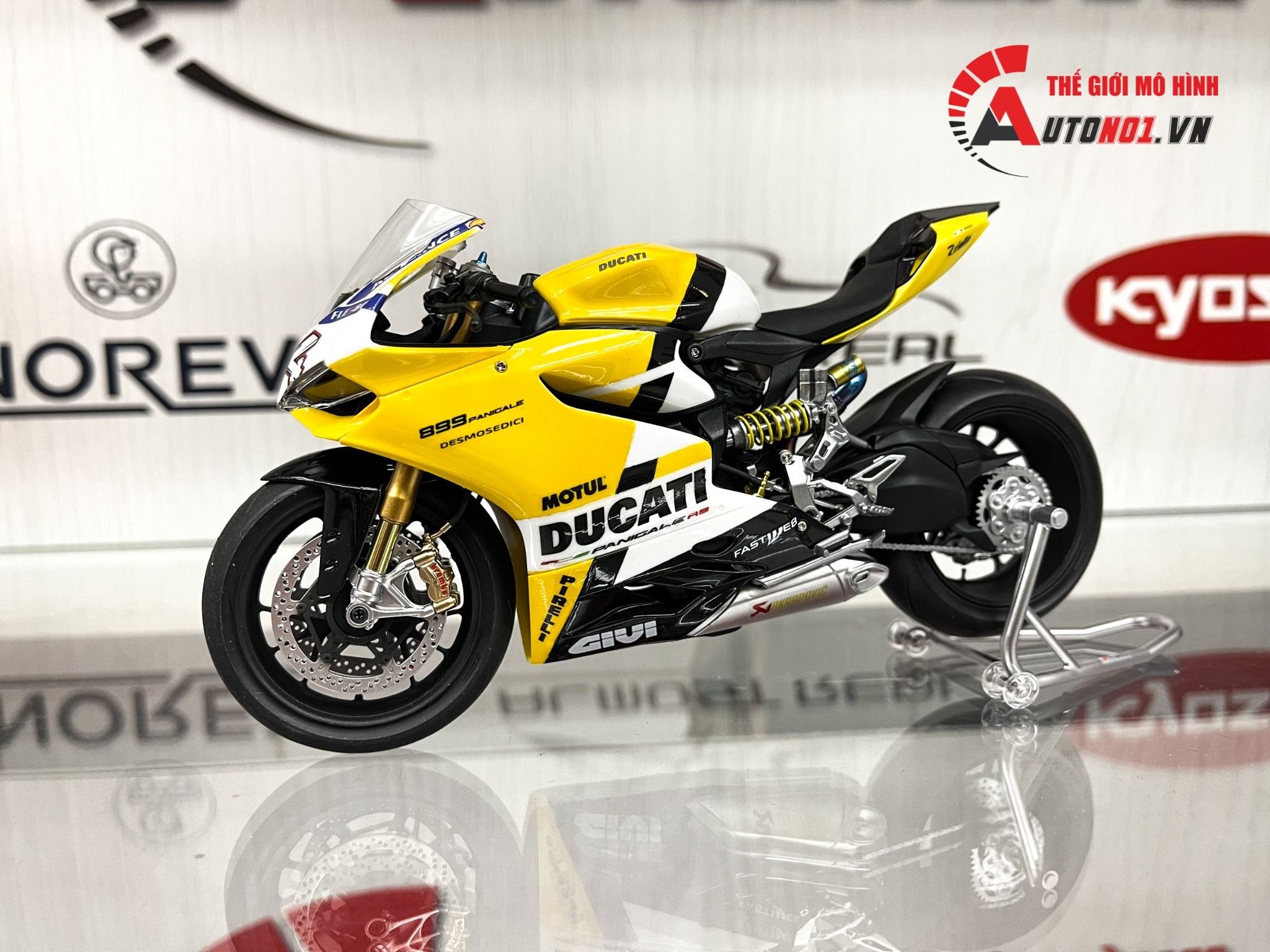  Mô hình xe cao cấp Ducati 899 Panigale Yellow Tỉ Lệ 1:12 Tamiya D127 