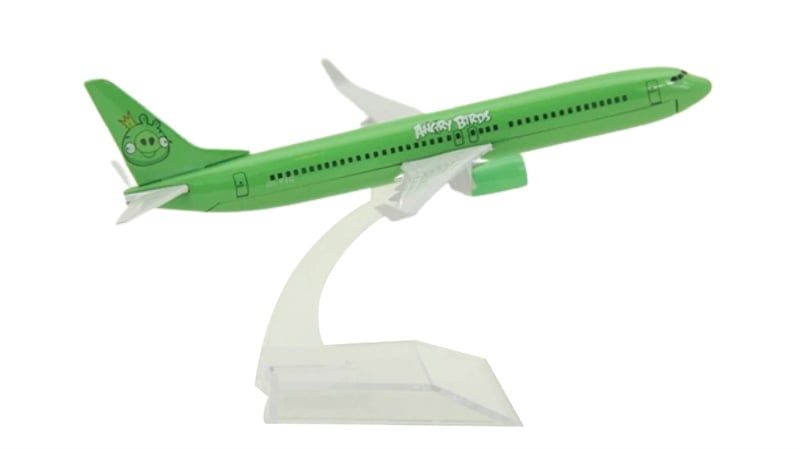 Mô hình máy bay Angry Bird Airlines Green Boeing B737-800 16cm MB16150