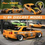  Mô hình xe Nissan Skyline R34, GT-R 5th generation BNR34 tỉ lệ 1:64 Fast Speed OT64242 