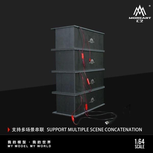  Hộp trưng bày mica mô phỏng cửa hàng McDonald's có đèn kích thước 30x13.3x10cm tỉ lệ 1:64 MoreArt MO914901 