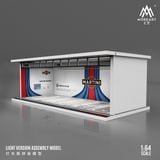  Hộp trưng bày mica mô phỏng bãi đỗ xe MARTINI kích thước 30x13.3x10cm tỉ lệ 1:64 MoreArt MO914013 