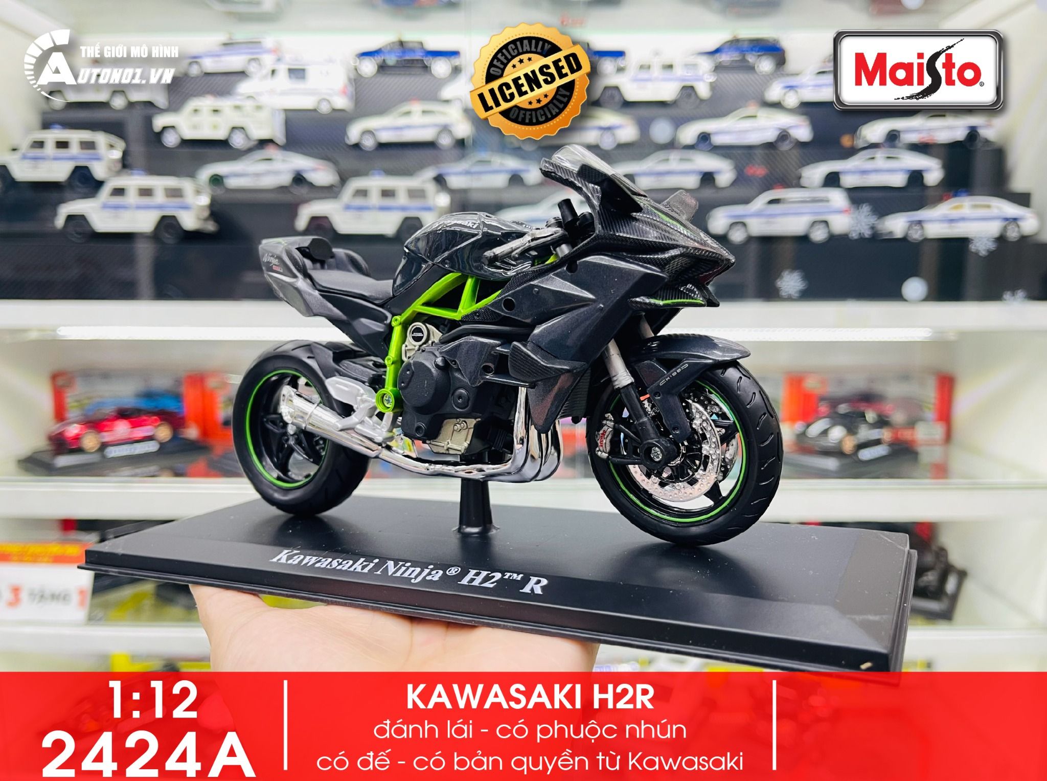  Mô hình xe Kawasaki H2R 1:12 Maisto 2424 