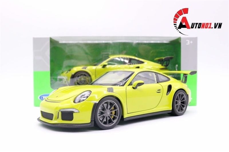  Mô hình xe Porsche 911 GT3 RS 2016 mở được hai cửa,capo trước, đánh lái được 1:24 Welly 5386 