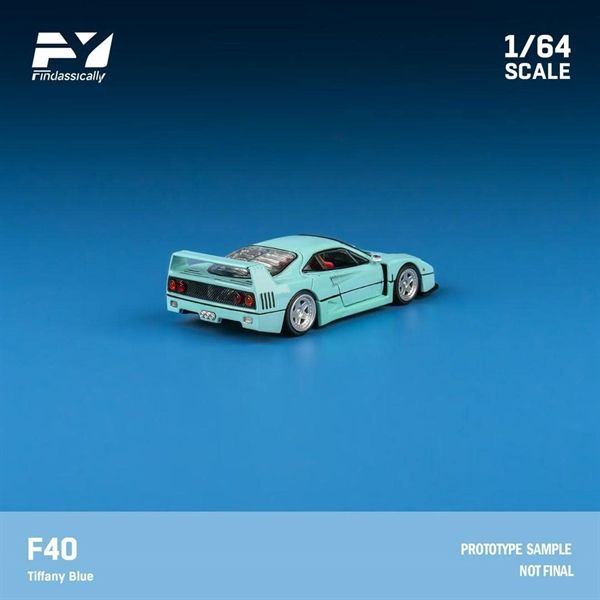  Mô hình xe Ferrari F40 Tiffany Blue bật được đèn lên limited 500pcs tỉ lệ 1:64 Finclassically FY OT64338 