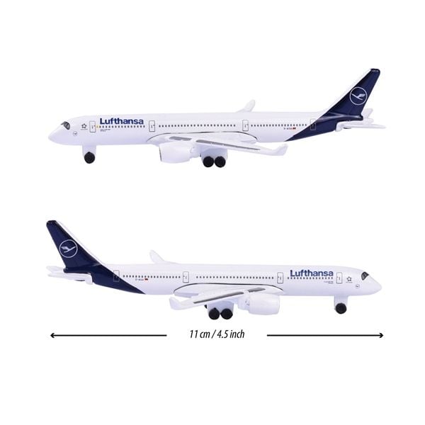  Mô hình máy bay kim loại Lufthansa Airbus A350-900 có bánh xe kích thước 11cm Majorette MB11001 