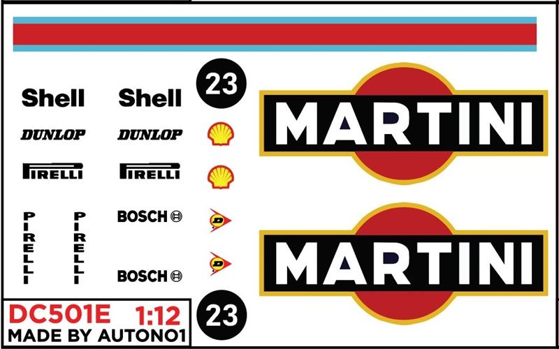 DECAL NƯỚC MARTINI 1:12 AUTONO1 DC501E