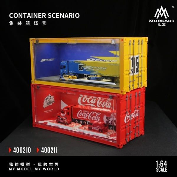  Hộp trưng bày nắp mica Container Scenario Spoon có đèn tỉ lệ 1:64 More Art MO400211 