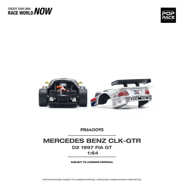  Mô hình xe Mercedes-Benz AMG CLK GTR 1997 FIA GT D2 Privat tỉ lệ 1:64 Poprace PR640095 