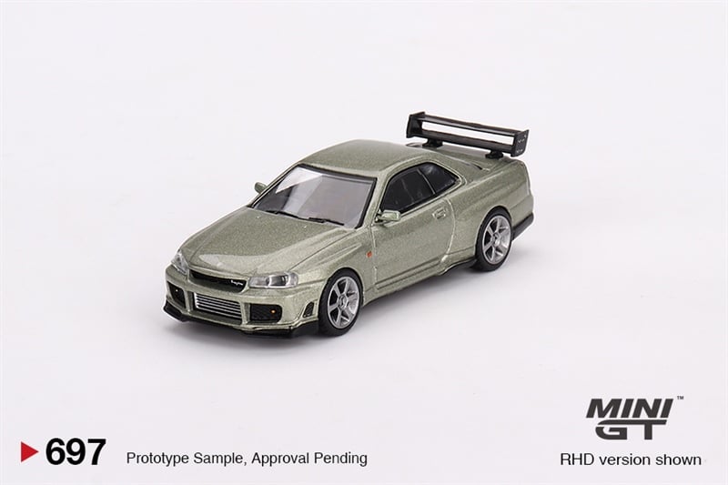  Mô hình xe ô tô Nissan Skyline GT-R (R34) Tommykaira R-z Millenium Jade tỉ lệ 1:64 MiniGT MGT00697 