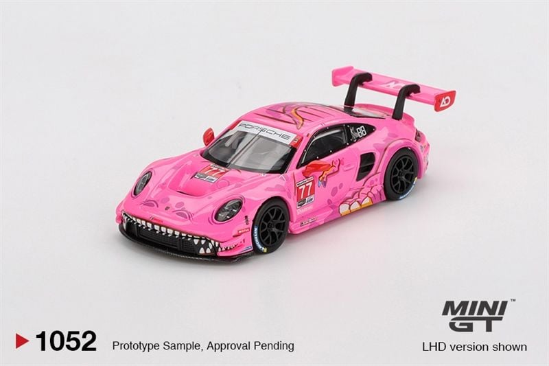  Mô hình xe Porsche 911 GT3 R #77 AO Racing 2024 IMSA ROAD AMERICA tỉ lệ 1:64 MiniGT MGT01052 NO CHASE 