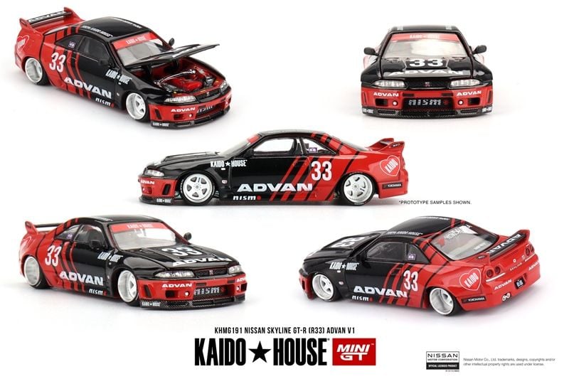  Mô hình xe Nissan Skyline GT-R (R33) Kaido Works ADVAN tỉ lệ 1:64 Kaido House KHMG191 