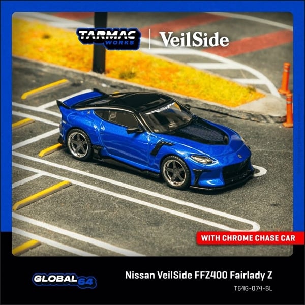  Mô hình xe Nissan VeilSide FFZ400 Fairlady Z, Blue with box tỉ lệ 1:64 Tarmac Works T64G-074-BL 