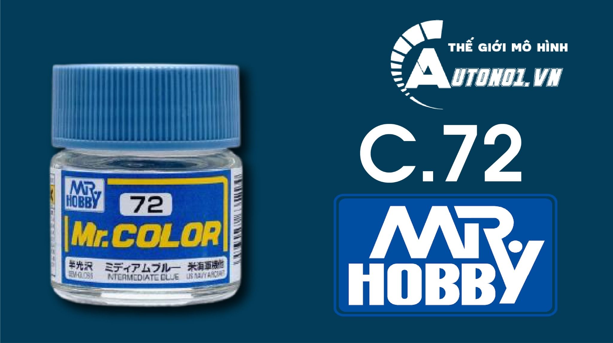  Lacquer c72 intermidiate blue sơn mô hình màu xanh dương sậm 10ml Mr.Hobby C73 