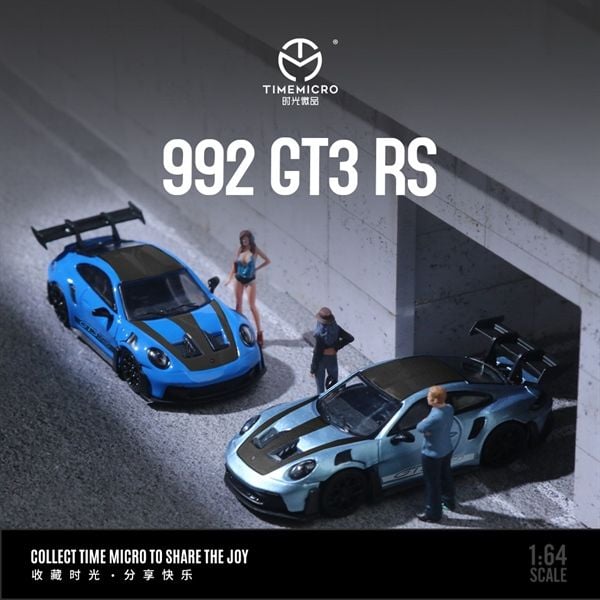  Mô hình xe Porsche 992 GT3 RS Glacier Blue tỉ lệ 1:64 Time Micro TM644635 