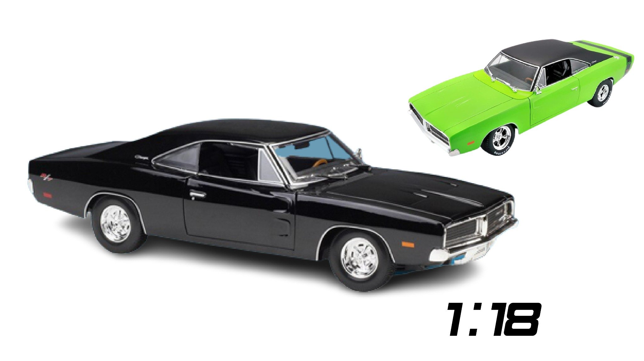  Mô hình xe classic muscle - 1969 Dodge Charger full open tỉ lệ 1:18 Maisto 31387 BK OT18019 