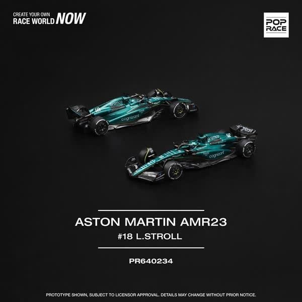  Mô hình xe Aston Martin AMR23 F1 #81 L.Stroll blue tỉ lệ 1:64 Poprace PR640234 