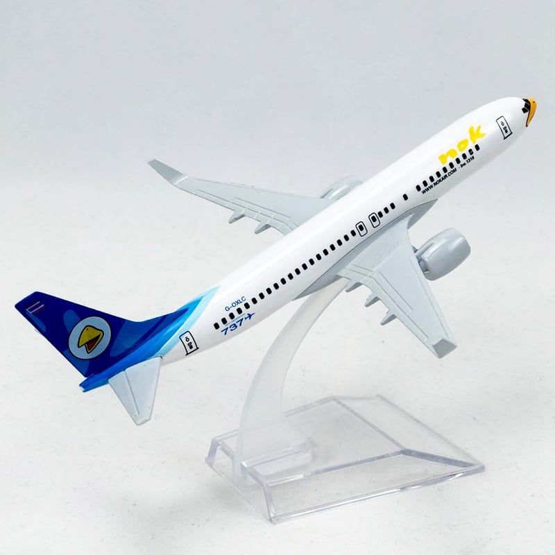 Mô hình máy bay Thailand Nok Boeing B737 HS-DJJ Whie 16cm MB16056