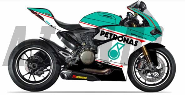  Decal Ducati 1199 Petronas White Ver.02 cho mô tô tỉ lệ 1:12 Maisto và Tamiya DC601D 