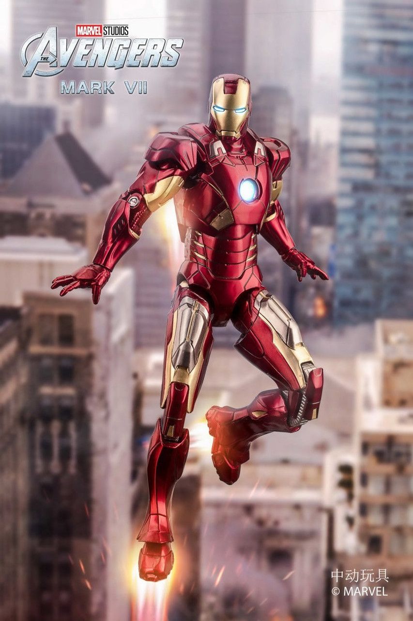 Mô hình nhân vật Marvel Iron man người sắt có đèn MK7 Mark VII ...