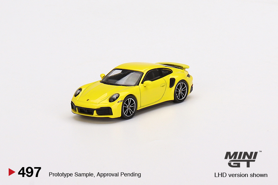  Mô hình xe Porsche 911 Turbo S Racing Yellow tỉ lệ 1:64 MiniGT 