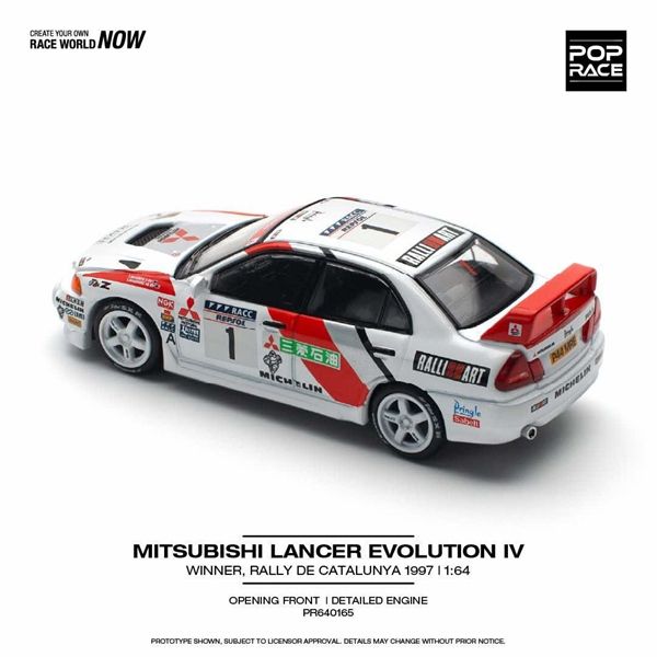  Mô hình xe Mitsubishi Lancer Evolution IV Winner tỉ lệ 1:64 Poprace PR640165 