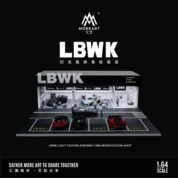  Hộp trưng bày mô phỏng LBWK Modified shop Lighting Scene Model 30x30x10 tỉ lệ 1:64 MoreArt MO936101 