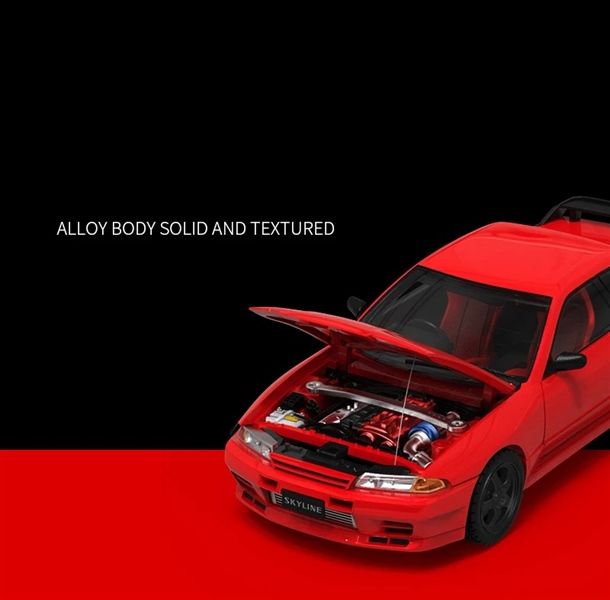 Mô hình xe Nissan Skyline GTR R32 red custom tỉ lệ 1:64 Time micro TM644101 