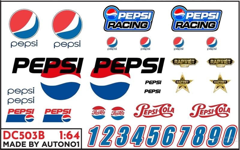 DECAL NƯỚC DECAL NƯỚC HÃNG PEPSI 1:64 AUTONO1 DC503B