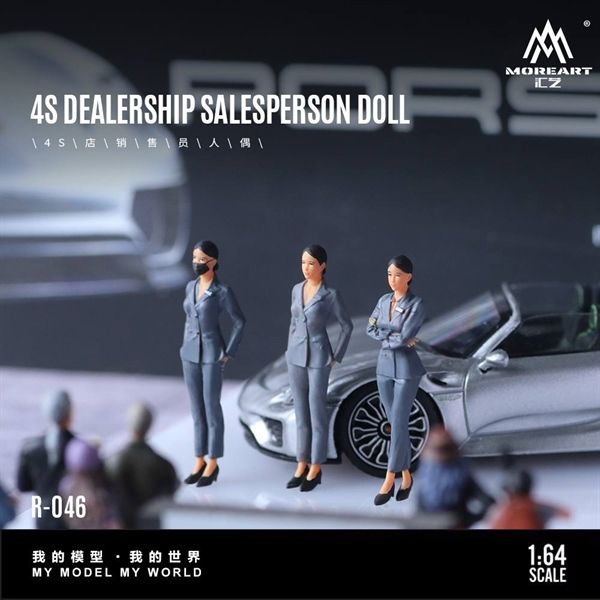  Mô hình nhân vật figure set 3 nhân viên nữ dealership salesperson doll tỉ lệ 1:64 MoreArt MO223046 