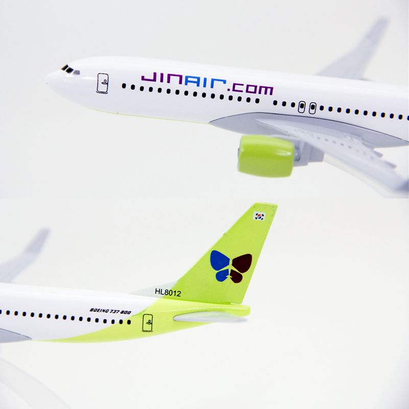 Mô hình máy bay Hàn Quốc Jin Air.com Boeing B737 16cm MB16041