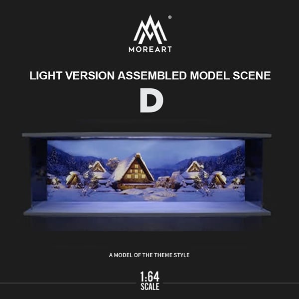  Hộp trưng bày mô phỏng thành phố tuyết có đèn, mica, kèm dây đèn D tỉ lệ 1:64 MoreArt MO914208 