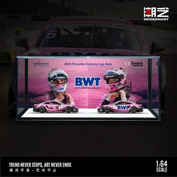  Mô hình xe Set 2 Porsche 911 GT3 CUP(992) BWT Racing #7 - #5 Dylan Pereira - Bao Jinglong tỉ lệ 1:64 MoreArt & YONDA MD647306 