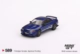  Mô hình xe Nissan Skyline GT-R Top Secret VR32 Metallic Blue tỉ lệ 1:64 MiniGT 