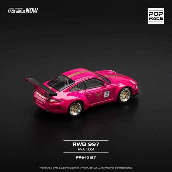  Mô hình xe Porsche RWB Rauh Welt 997 AVA pink tỉ lệ 1:64 Poprace PR640187 