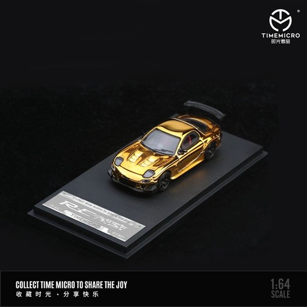  Mô hình xe Mazda RX-7 Amemiya metallic gold tỉ lệ 1:64 Time micro TM647004 