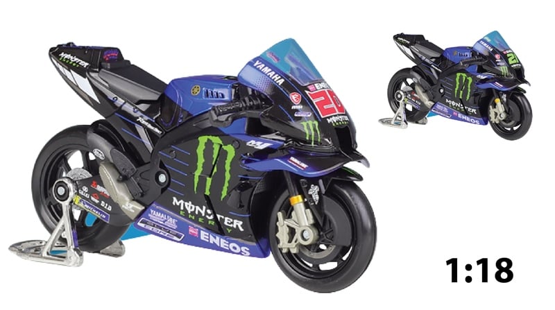  Mô hình xe mô tô GP M1 Yamaha Monster Energy Racing 2022 tỉ lệ 1:18 Maisto 8126 