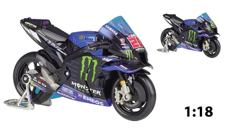  Mô hình xe mô tô GP M1 Yamaha Monster Energy Racing 2022 tỉ lệ 1:18 Maisto 8126 