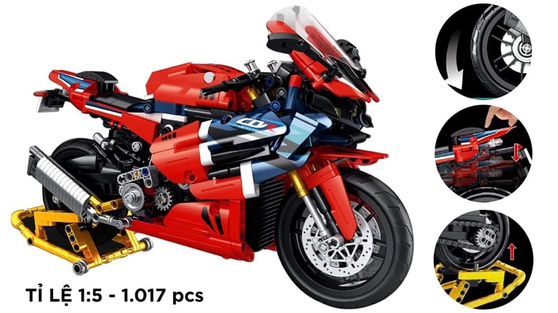  Mô hình xe mô tô lắp ghép Honda CBR 1000RR-R Technic 1017 pcs tỉ lệ 1:5 LG013 