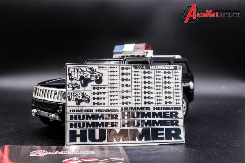  Decal kim loại Hummer H3 H2 H1 3741 1:18 DC025 