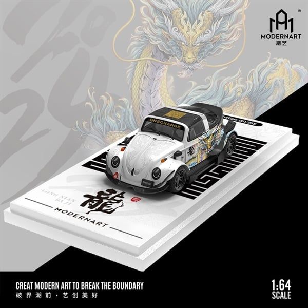  Mô hình xe Volkswagen Beetle Flower Dragon v2 tỉ lệ 1:64 ModernArt MD646224 