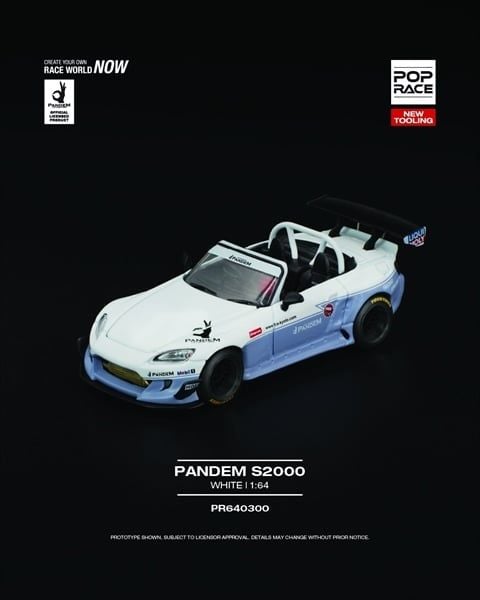  Mô hình Xe Pandem S2000 White New Tooling tỉ lệ 1:64 Poprace PR640300 
