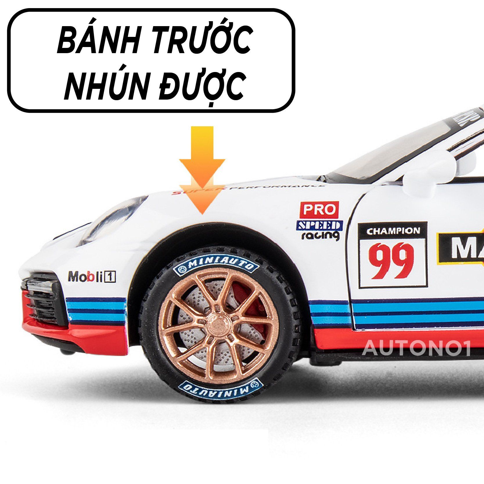  Mô hình xe Porsche 911 Gt3 RSR Martini 1:32 Miniauto OT351 