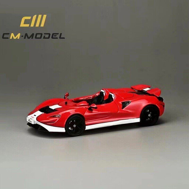  Mô hình xe Mclaren Elva open top the tail white-red có bánh thay thế tỉ lệ 1:64 CM Models 