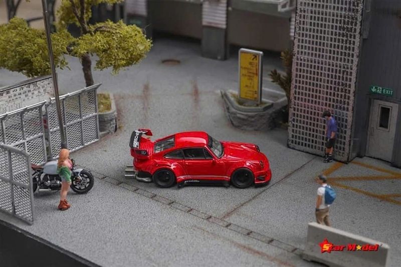  Mô hình xe RWB 964 GT Wing with Exhaust Pipe Details tỉ lệ 1:64 Star Model OT64415 