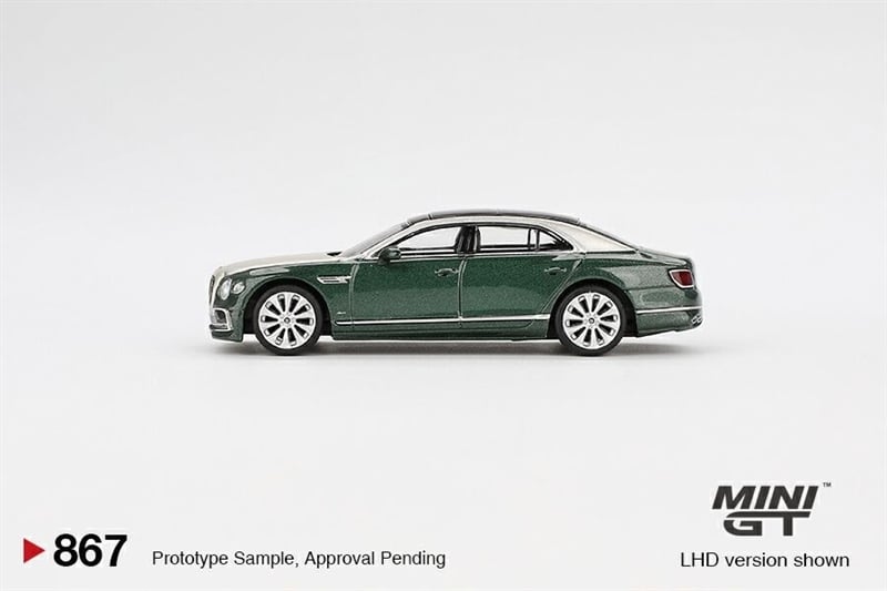  Mô hình xe Bentley Flying Spur White Sand Verdent bản card tỉ lệ 1:64 MiniGT MGT00867 