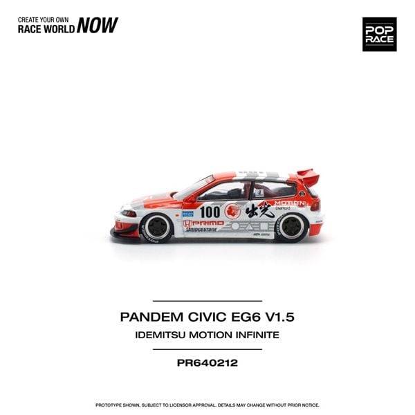  Mô hình xe PANDEM CIVIC EG6 v1.5 IDEMITSU MOTION INFINITE tỉ lệ 1:64 Poprace PR640212 